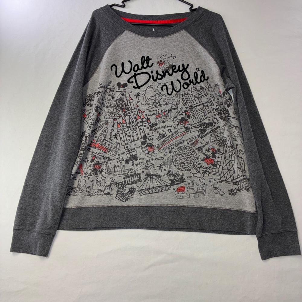 490 Disneycore Disney Parks Sweatshirt XL Grey Walt Disney World Sketch Graphic